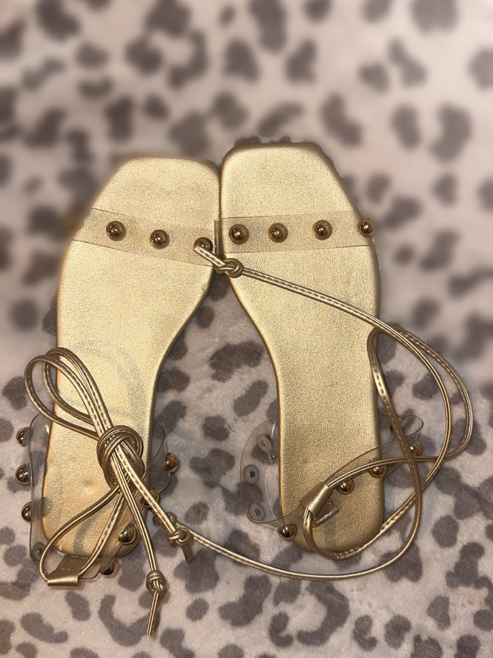 Gold Tie-Strap Women’s Sandals